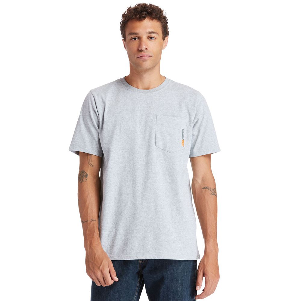 Camisetas Timberland Argentina Hombre - Pro® Short Sleeve Base Plate Wicking - Gris - HSNZJK-657